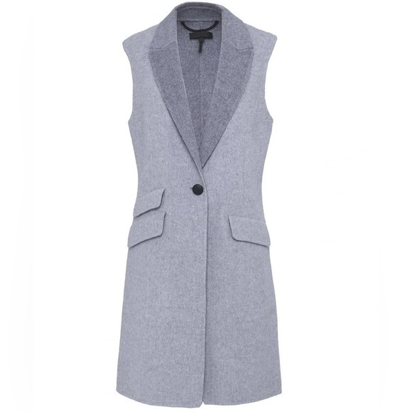 Rag & Bone Duchess Reversible Wool-Cashmere Vest - Grey - Size 6 (Never Worn) - Picture 1 of 3